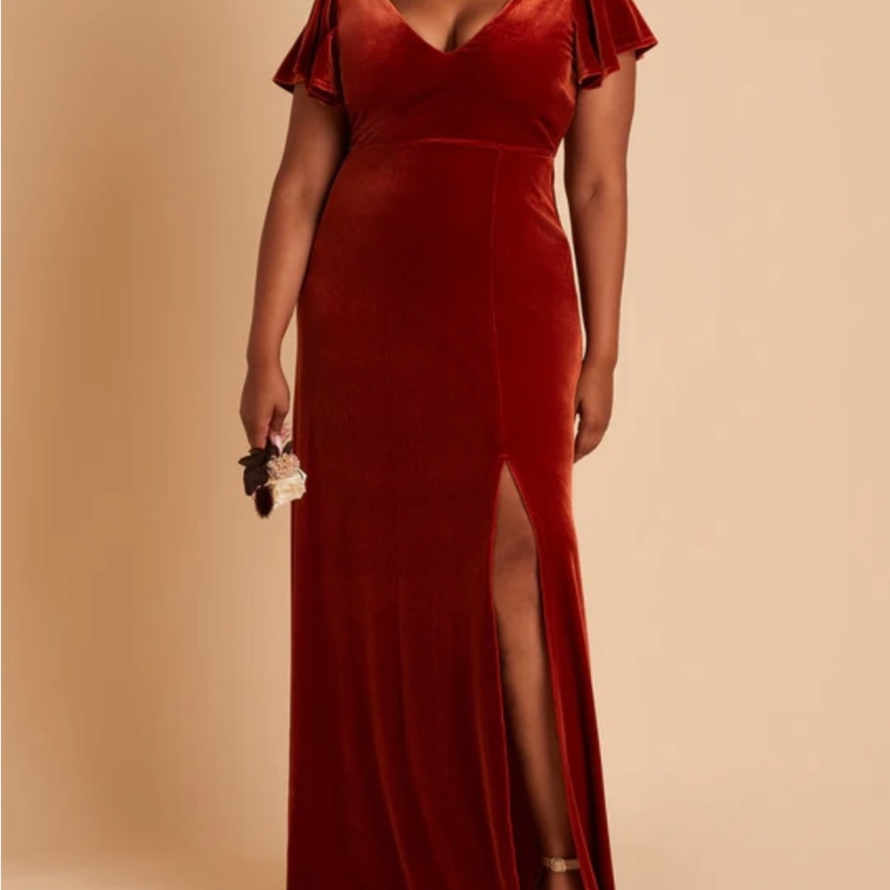 Birdy Grey - “Hannah” Velvet Dress, Burnt Orange